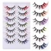 Colored Eye Tail Colored False Eyelashes 7 Pairs 3D Mink Lashes Thick Fluffy Eye Eyelashes  Women