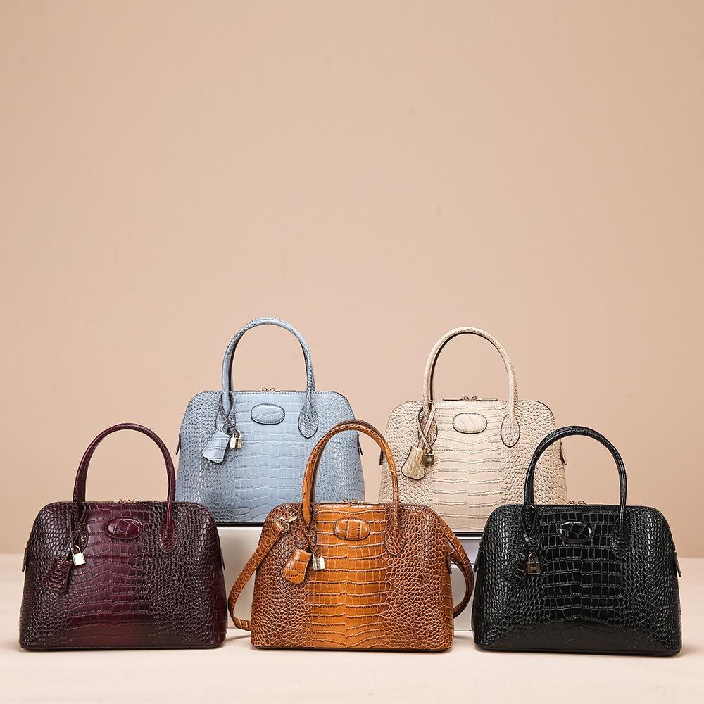 New Women's Bag European and American Fashion Trend Handbag Simple Shell Shape Stone Pattern Single Shoulder Crossbody Bag Wholesale