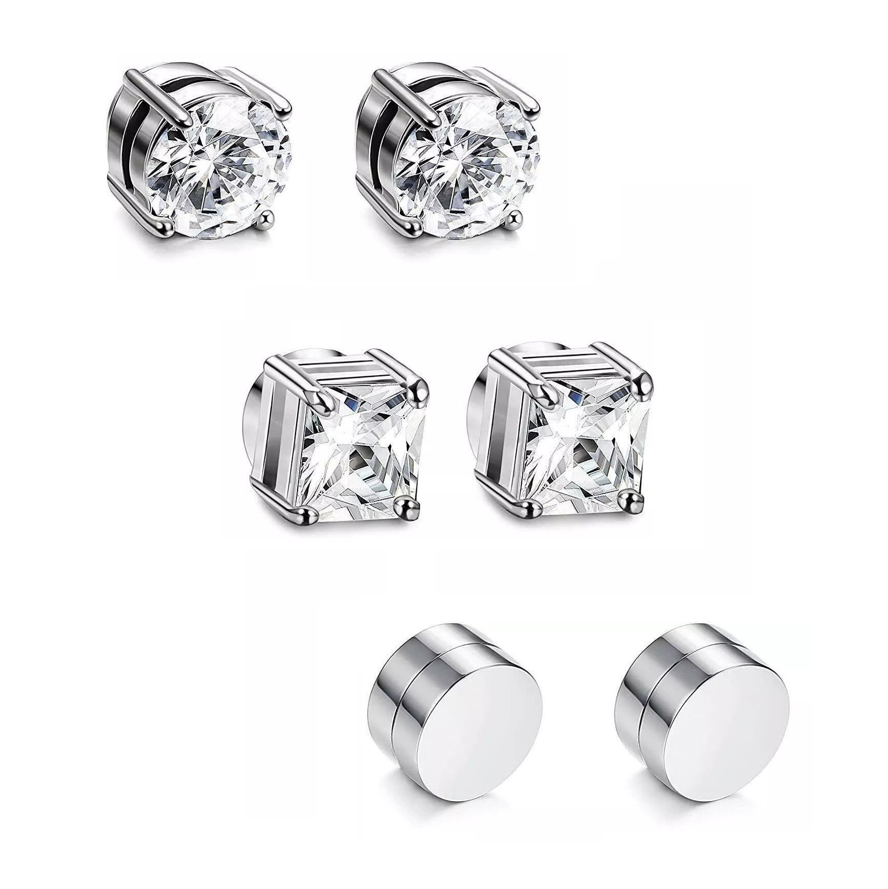 Stainless Steel Fashion Magnetic Zirconia Ear Cuff - European American Style 6mm