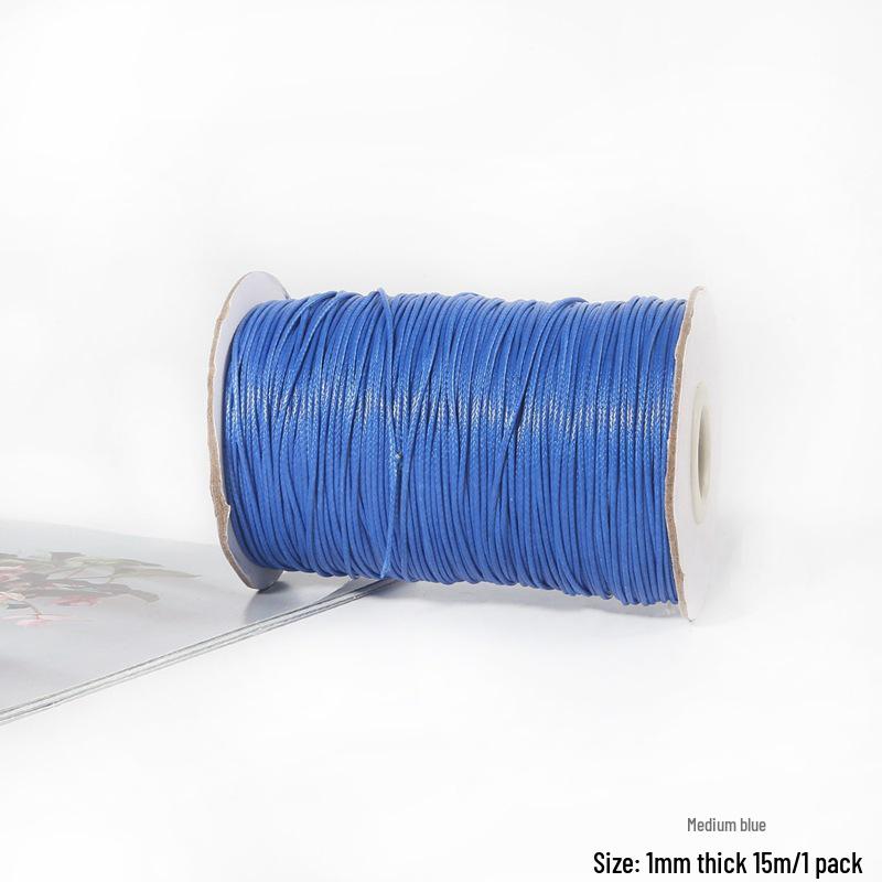 15m 1mm Korean Waxed Cord Faux Leather for DIY Bracelets & Necklaces