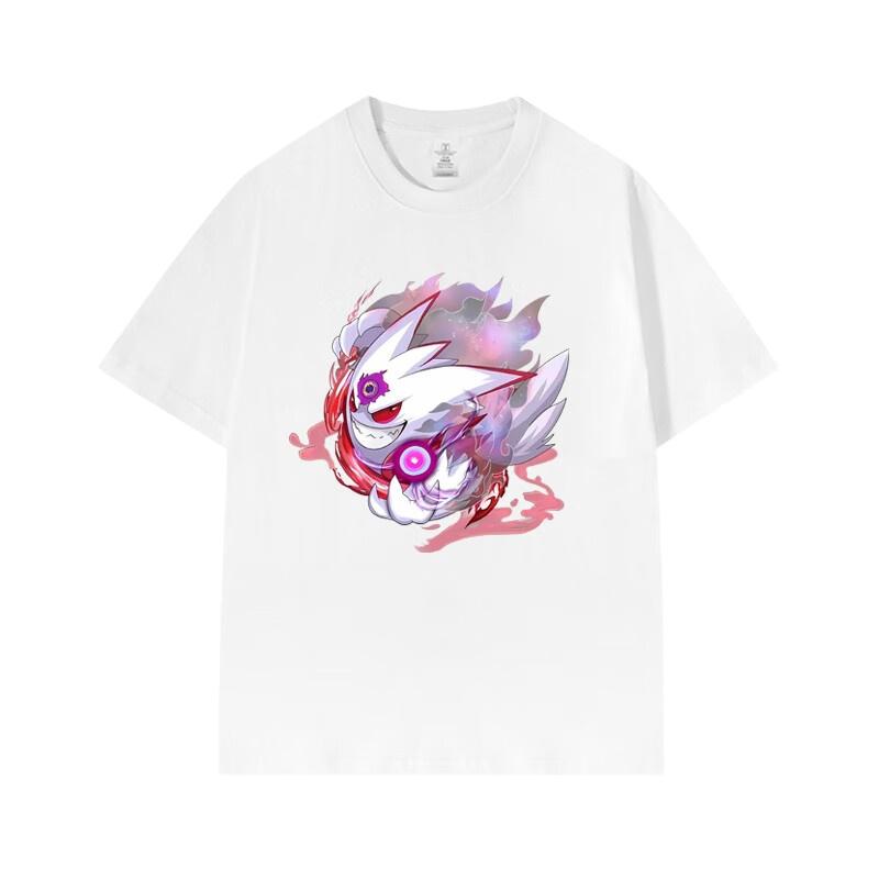 Pokémon Anime Gengar Printing Oversized Cotton Tshirt Men and Women Comfortable Fashion Y2K Childrens Clothing Summer Tshirt
