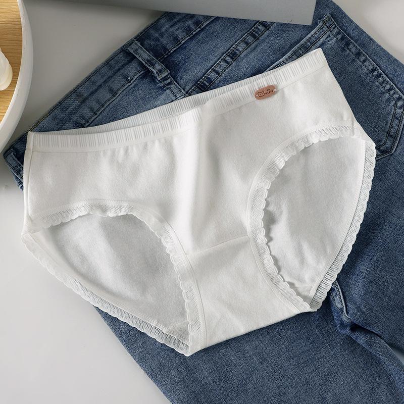 Girls' Mid-Waist Pure Cotton Antibacterial Briefs - Cute & Breathable Birthday Series.