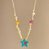 Summer Niche Handmade Color Dopamine Beaded Children's Fun Necklace Creative Cute Versatile Sweet Collarbone Chain