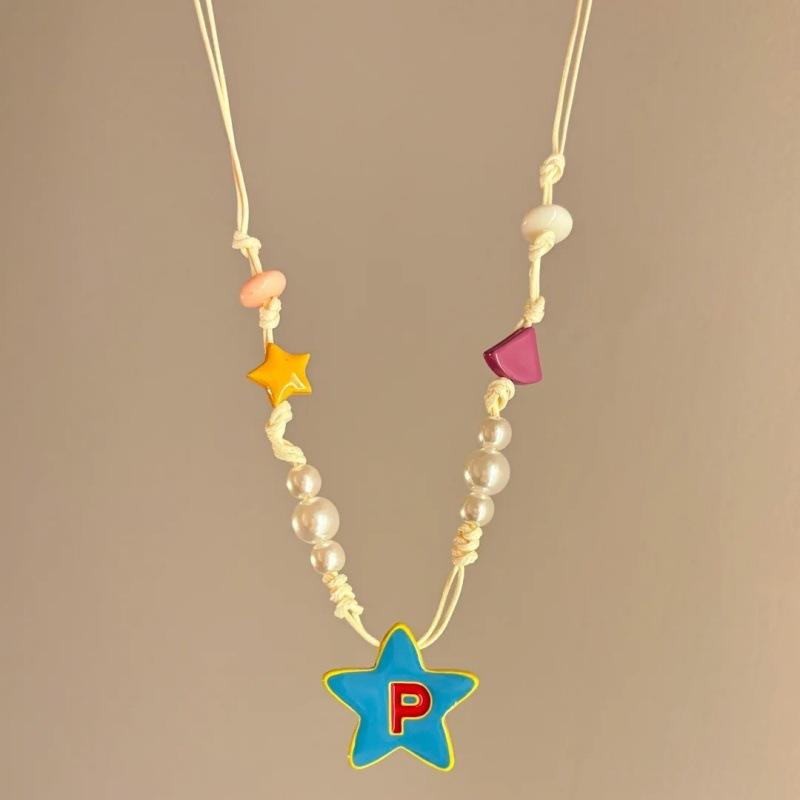 Summer Niche Handmade Color Dopamine Beaded Children's Fun Necklace Creative Cute Versatile Sweet Collarbone Chain