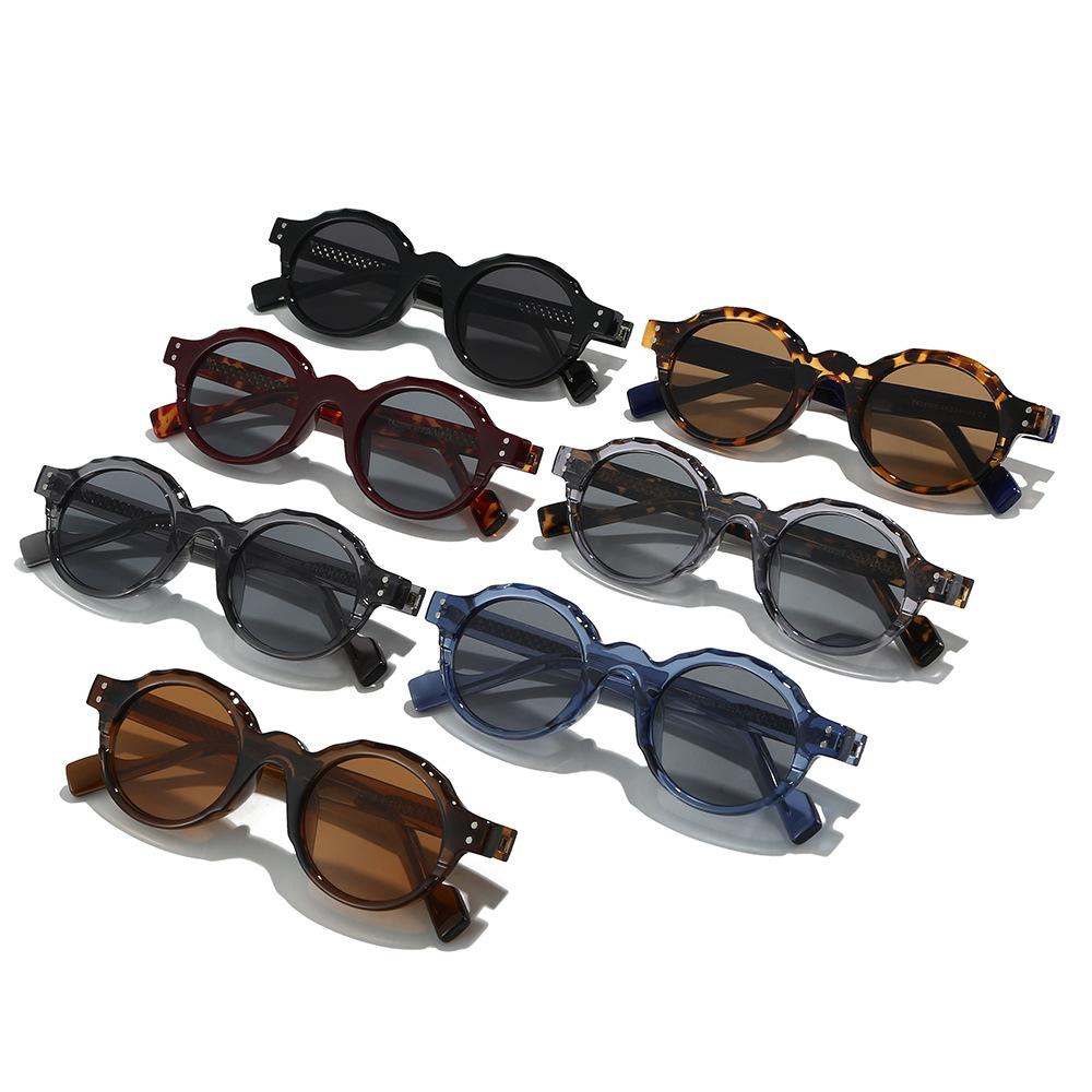 20 Retro Round TR90 Frame Sunglasses, Thick-Frame Sunglasses for Men and Women, Street Style Sunglasses
