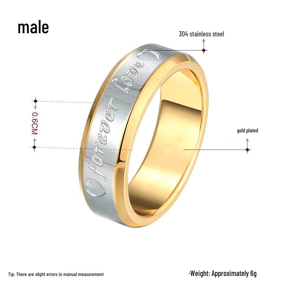 Exclusive Forever Love Stainless Steel Couple Ring - Simple, Stylish, Versatile Jewelry