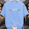 Men's Summer Pure Cotton Fashionable Casual Sports Letter Pattern Print Round Neck Short Sleeved T-shirt Top