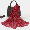 Thin Chiffon Polka Dots Printed Scarf Breathable Long Beach Silk Scarf Sun Protection Shawl  Travel