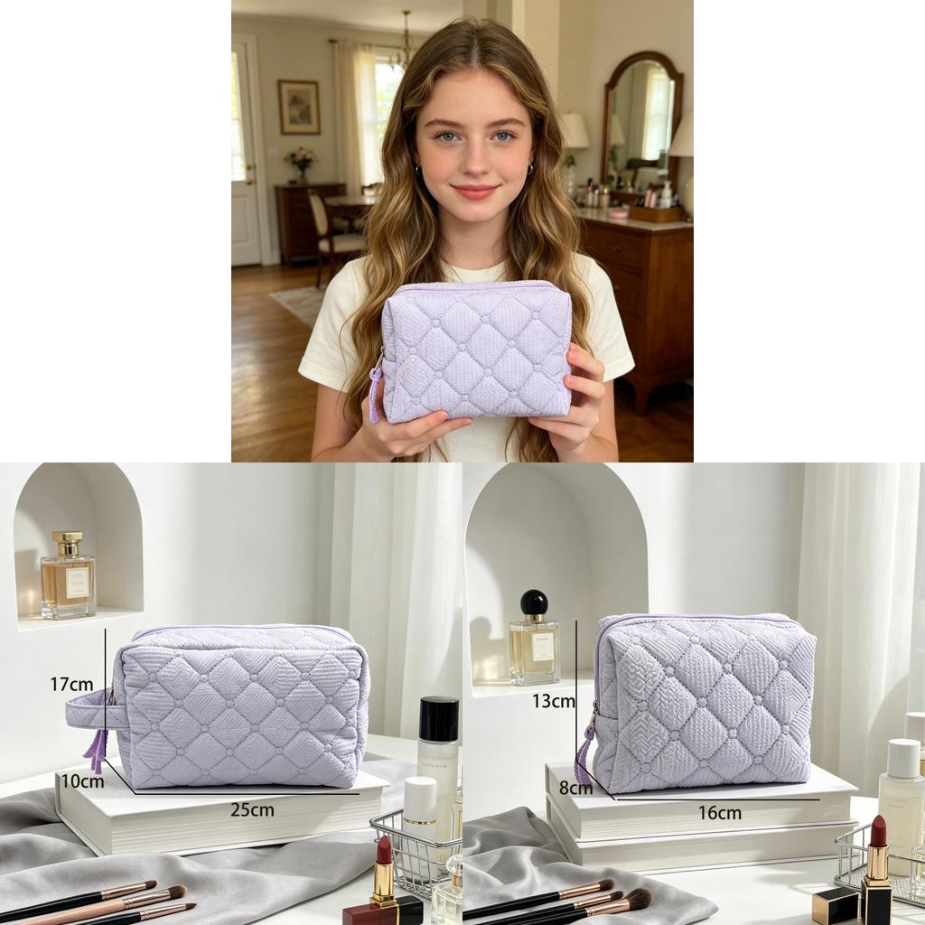 Polyester Travel Makeup Bag With Large Capacity And Portable Design For Women