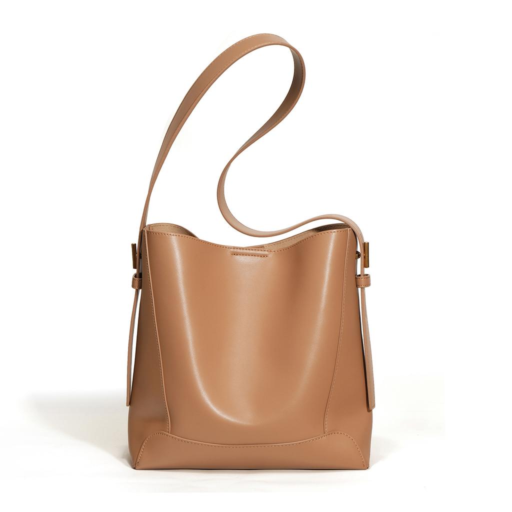 [] Tote Bag New Trendy Commuter Messenger Bag Fashion Shoulder Bag Large Capacity Leather Bucket Bag