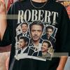 Robert Downey Jr. Camiseta Gráfica de Collage: Estilo Streetwear Retro de los 90