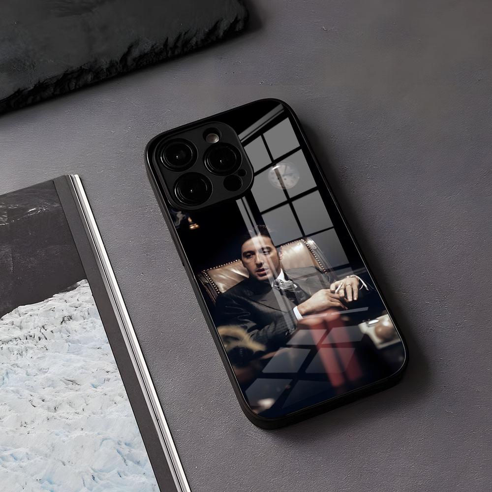 M-Michael C-Corleone Phone Case For IPhone 17 Air 16 E Pro Max 15 14 13 Mini 12 Pro 11 Max Plus Black Glass Cover