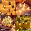 Silikonblumen LED Lichterkette – 60 LED, 12 Meter Warmweiß Kupferdraht Lichterkette für Fenster, Wand, Garten, Diwali, Weihnachten