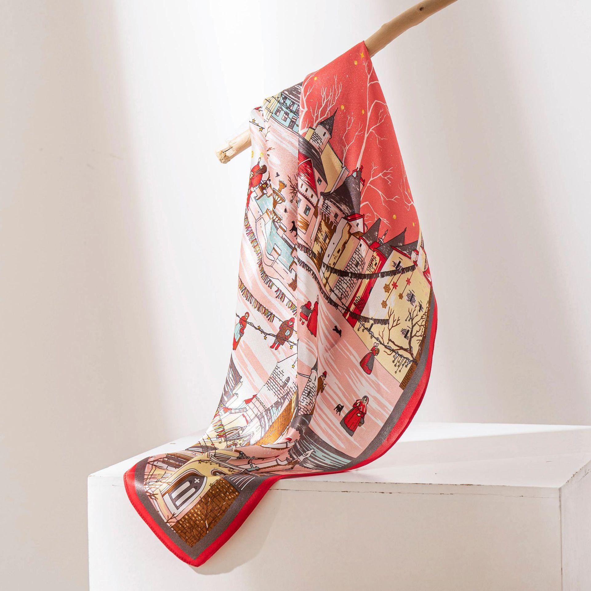 53*53 см 100% шелковица шелковая квадратный шарф масляная живопись роскошные шарфы — фото 18