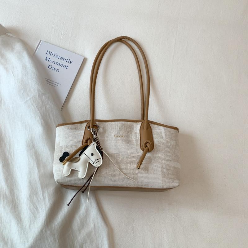 

Large-capacity, Niche, Single-shoulder, Underarm Bag, Casual Commuting Tote Bag хакі/білий