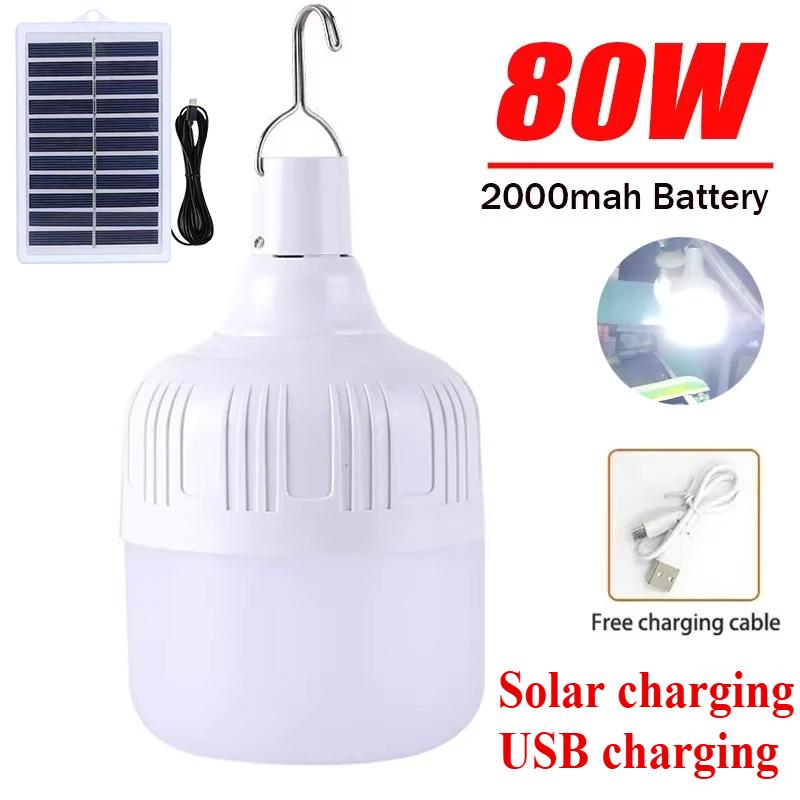 100-500W Rechargeable Portable LED Emergency Lights Outdoor Portable Lanterns Hanging Camping Energy Saving Bulb for Garden Tent