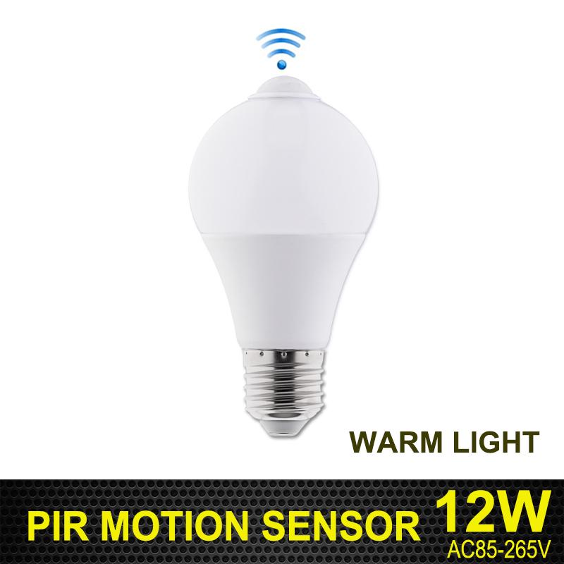 

AC 85-265V E27 PIR датчик движения лампа светодиодная лампа с датчиком движения инфракрасное излучение детектор движения охранное освещение 12W 15W 18W warm white