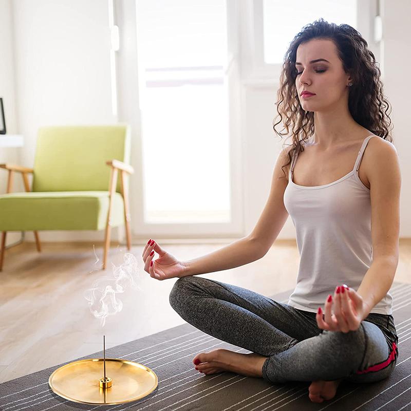 Creative Metal Incense Burner Brass Gourd&9 Holes Incense Holder Incense Plate Ash Catcher Buddhism Supplies Home Decor