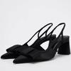 Butterfly-knot Design Heeled Sandals Women Elegant Dress Shoes Female Pointed Toe Pumps Women Slingback High Heels