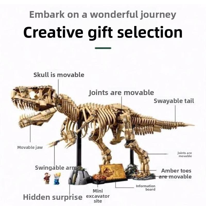 Park Tyrannosaurus Jurassic Rex Fossil Skeleton Assembles Building Blocks Toy