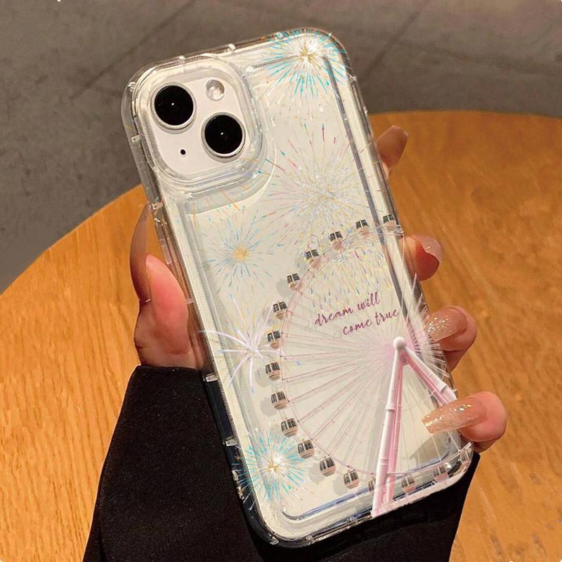 Colorful Firework Ferris Wheel Clear Case for  Redmi Note 13 Pro Plus 5G 12 11 11S 10S 10 9 9S 4G Soft Airbag Cover Funda