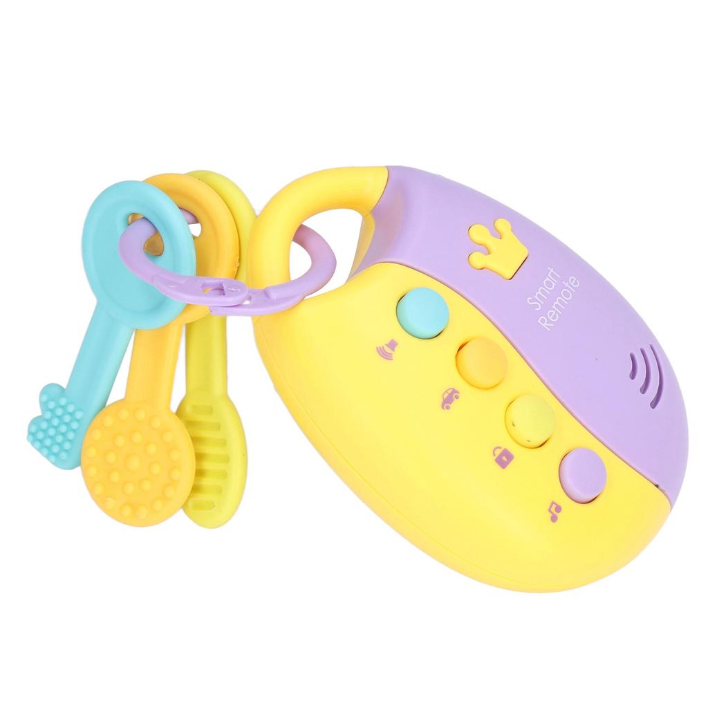 Toy Key Safe Simulation Remote Car Key Toy with Sound and Light Yellow for 12 Months and Above Baby