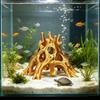 Aquarium Hideaway Tree Root Cave for Aquatic Pets to Breed, Play and Rest, Safe and Non-Toxic Resin Fish Tank Ornaments 7.7x6.4"