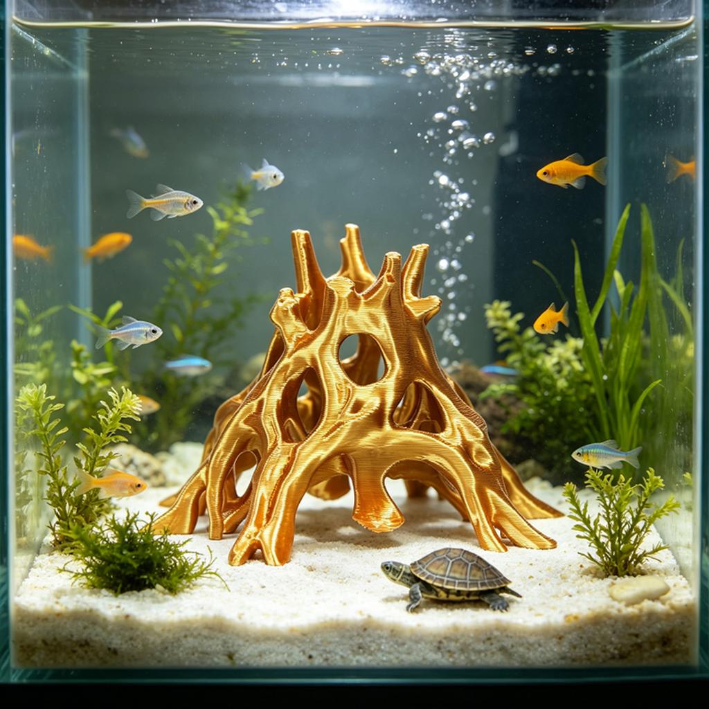 Aquarium Hideaway Tree Root Cave for Aquatic Pets to Breed, Play and Rest, Safe and Non-Toxic Resin Fish Tank Ornaments 7.7x6.4"