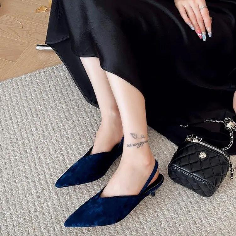 Fashion Pointed Toe Suede Women Shoes Sexy Autumn Fashion Heels Shoes Woman Trend Designer Sandals Pumps Elegant Female Zapatos