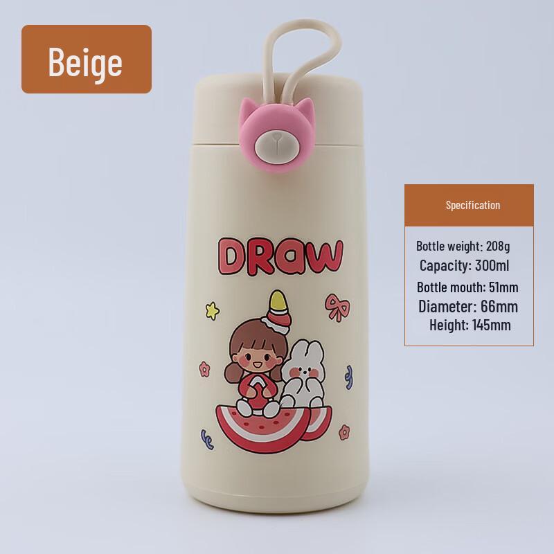 OLOEY Cartoon Portable Glass Water Bottle