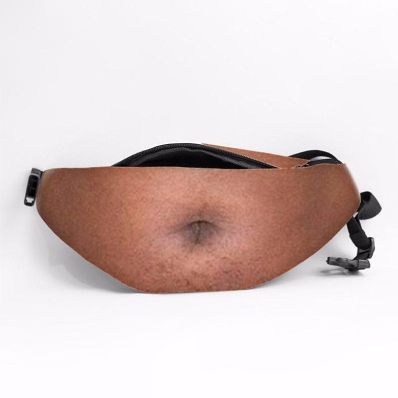 Creative Fake Belly Waist Bag Beer Belly Fanny Pack Funny Gag Gift Party Festival Cosplay Costume Outdoor Sports Waist Bag