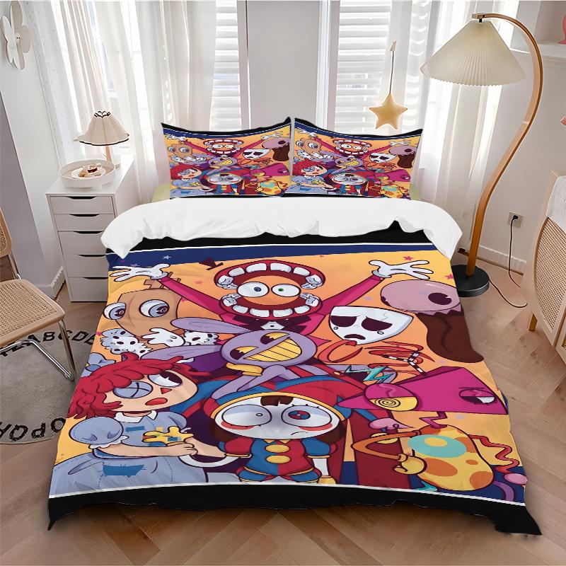 3Pcs Cartoon Characters Celebration Bedding Sets For All Sizes New 3D Printed Bed Cover Comforter Duvet Cover Pillowcase Bedroom Decoration