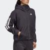 Adidas Logo Letter Print Warm Outdoor Sports Casual Hooded Cotton Jacket Women Jacket Black DZ1518