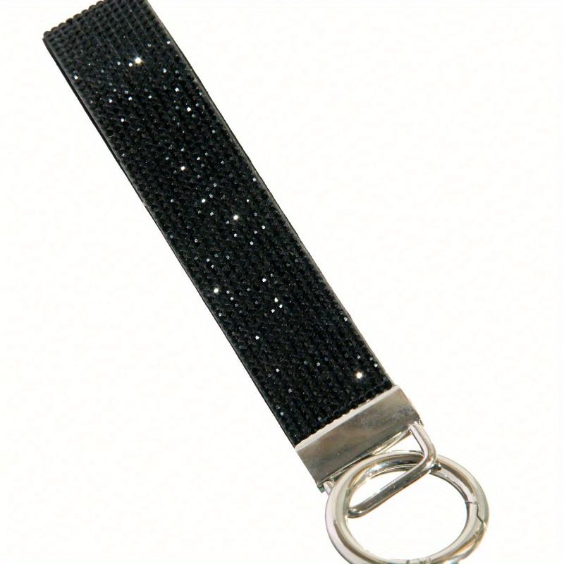 

1pc Rhinestone Decor Bling Glitter Wrist Strap with Keyring Wristlet Keychain for Clutch and Key Holder Key Chain Charms Key Lanyard School Supplies чёрный