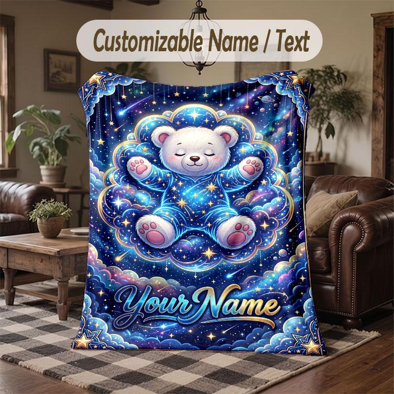 Coperta Cosmica a Tema Spaziale con Nome Personalizzato Testo Coperta Personalizzata Morbida Accogliente per Casa Divano Letto