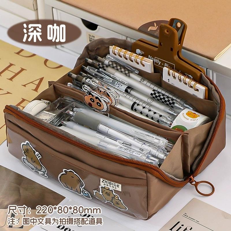 Large Capacity Pencil Case Multi-Layer Pencil Bag Stationery Pencil Bag Students Back To School Storage Bag Office Stationery