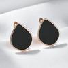 Black Enamel Golden Earrings For Women Fashion Geometric Jewelry Gothic Style Accessories