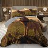 Lion Bedspread Twin King Safari Wild Aninal Coverlet Western Farmstyle Quilt Set Soft Luxury Reversible Grey Quilted Bedding Set