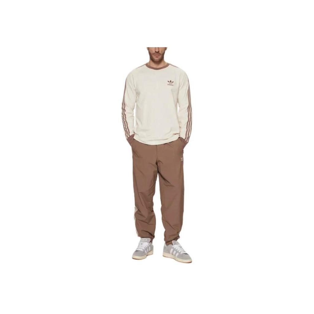 adidas Adicolor Comfortable Soft Casual Sports Breathable Long Sleeve T-Shirt Men Tops Beige JN7022