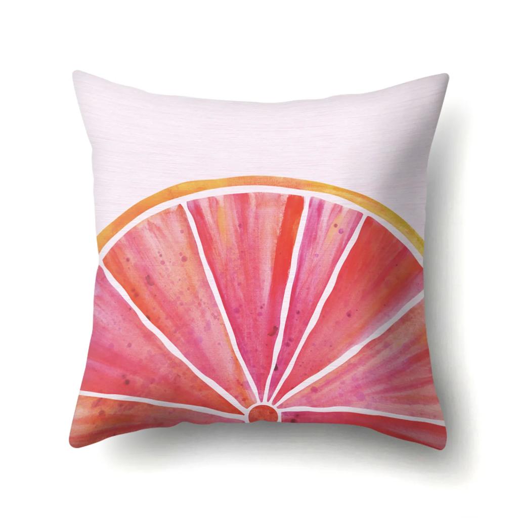 Dekorativer Kissenbezug mit Wassermelonen-Erdbeer-Kiwi-Zitronen-Motiv, Obstmuster, Kissenbezug, Heimdekoration für Sofa, Bett, Wohnzimmer, 45 x 45 cm