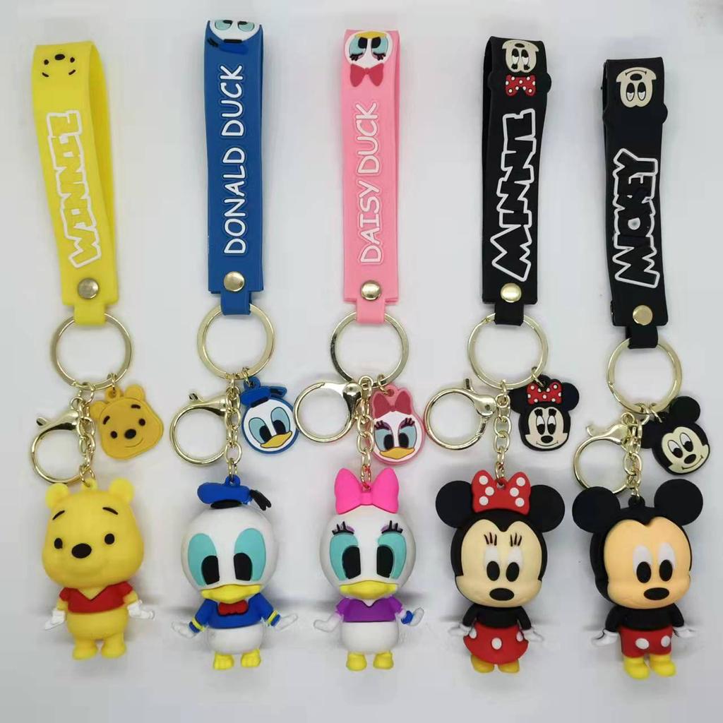 Creative Cartoon Cross Border Large Mickey Minnie Goofy Winnie The Bear Jumping Tiger Donald Duck Daisy Keychain Bag Y2k Fashion