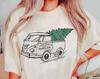 Christmas Tee - Farm Fresh Christmas Trees - VW - Merry Christmas - Unisex Garment-Dyed Comfort Colors T-shirt