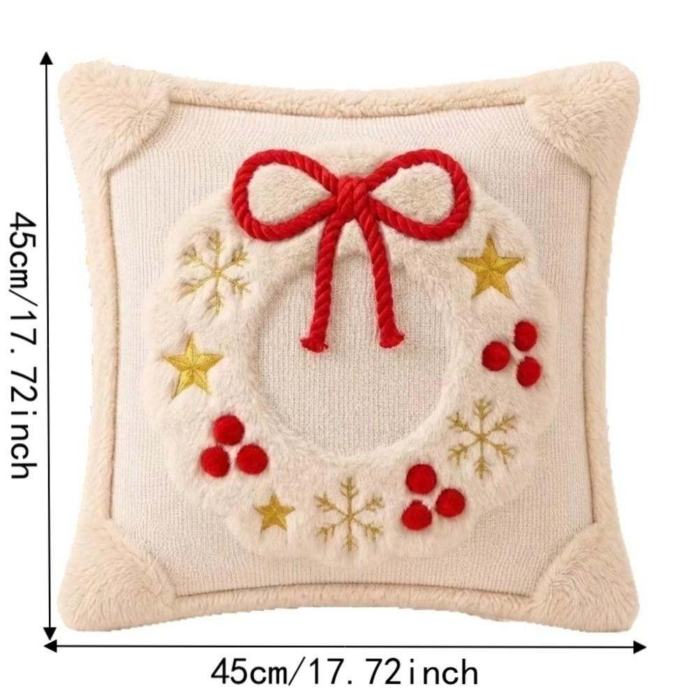 Soft Throw Pillow Cover Christmas Wreath Sofa Cushion Cover Home Decor Pillowcase Couch