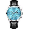 Noa's Arche Men's Business Quartz Watch Stainless Steel Luminous Dial Waterproof AR-N009 Light Blue Black