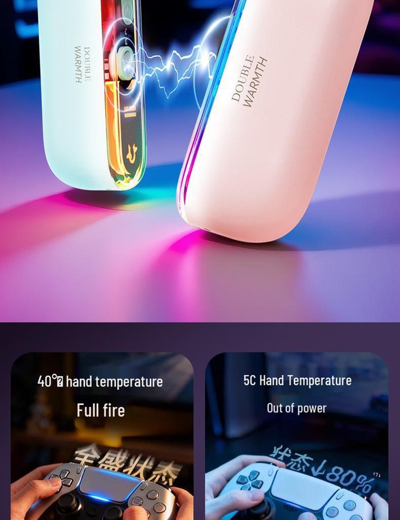 Dual-Tone Magnetic USB Rechargeable Hand Warmer Heater