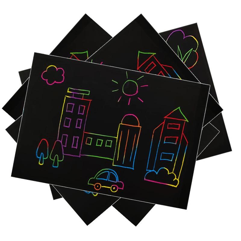 Set - 50 Sheets of Scratch-Off for Kids Crafts, Party Games, Halloween, Back To School, Christmas & Birthday Gifts