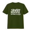 Naughty By Nature Weißes Klassisches Logo T-Shirt Vintage Gewaschen Atmungsaktiv Mode Mann Lässig Stilvoll Vielseitig Grafik Weich