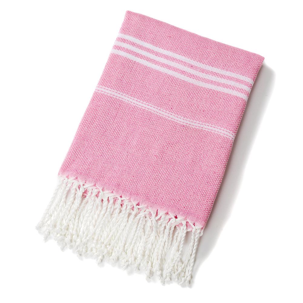 Turkish Tassel Striped Oversized Beach & Bath Towel – Polyester Cotton Absorbent Fabric