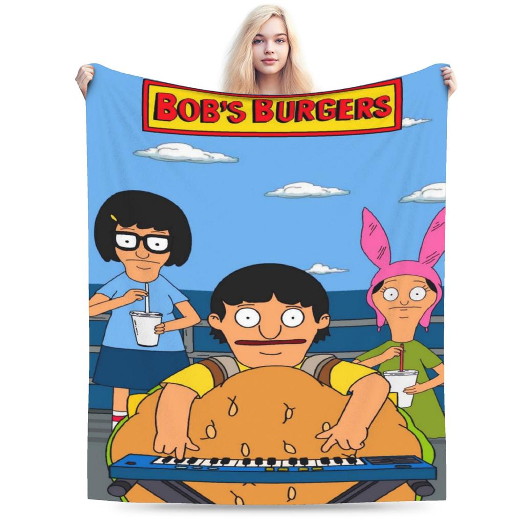 Gemütliche Bobs Lustige B-Burger Decke Merch Heimdeko Überwurfdecken Ultra-Weiches Fleece für Reisen