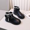 Winter Children's Boots for Girls Warm Plush Princess Cotton Boots Side Bowknot Versatile Kids Fashion Ankle Boots Sweet Chic